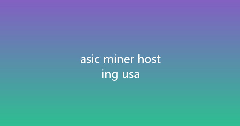 asic miner hosting usa 