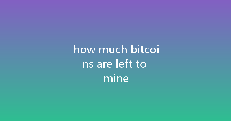 how much bitcoins are left to mine 