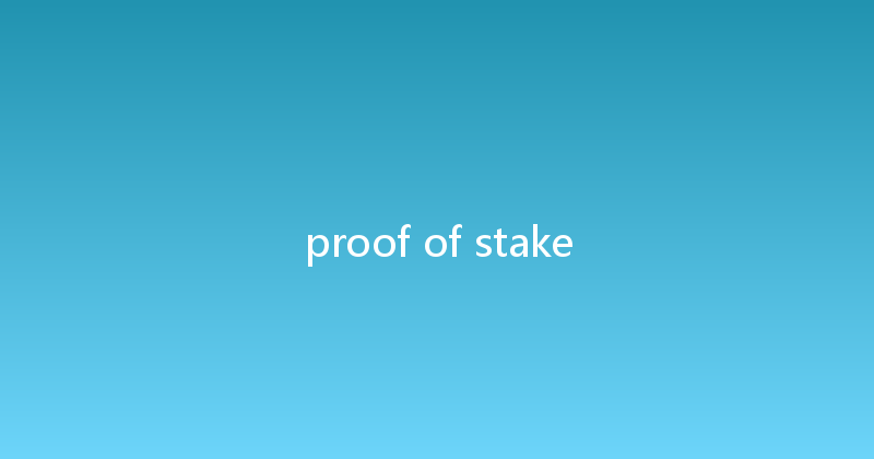 proof of stake 